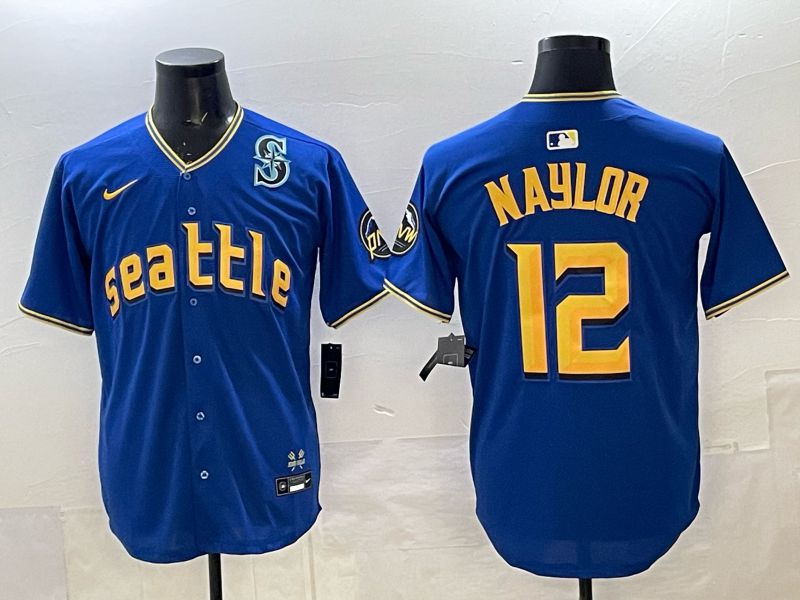 Men Seattle Mariners #12 Naylor blue Game Nike MLB 2025 Jersey 002